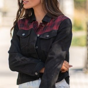 Kancan Aspen Buffalo Plaid Jean Jacket Size‎ Small